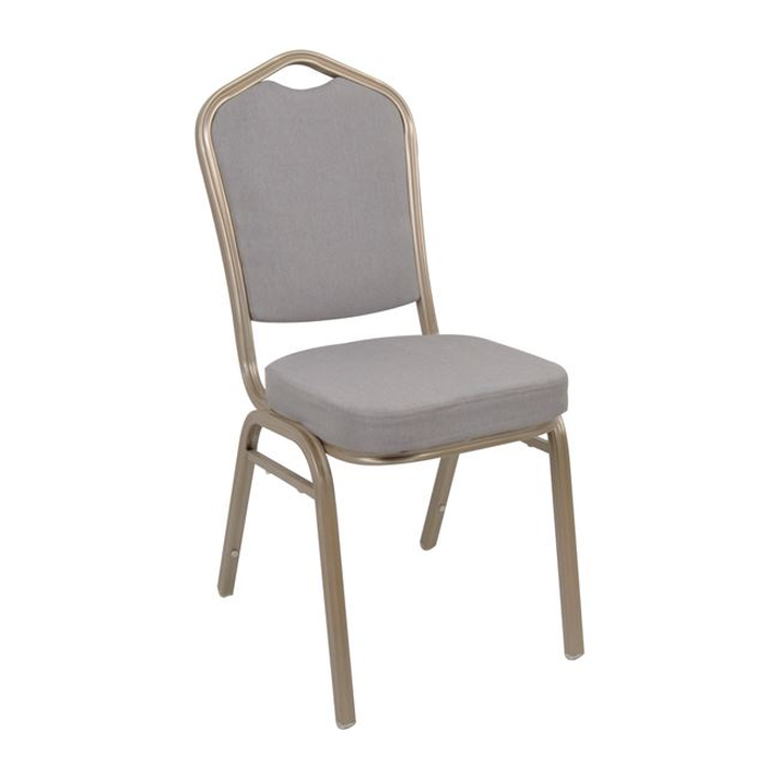 HILTON Καρέκλα Μέταλλο Βαφή Light Gold, Ύφασμα Γκρι