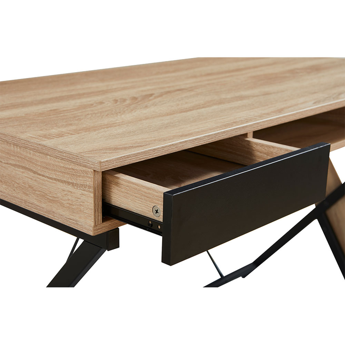 DOUBLE-X ΓΡΑΦΕΙΟ 1ΡΑΦΙ ΦΥΣΙΚΟ ΜΑΥΡΟ 120x60x76