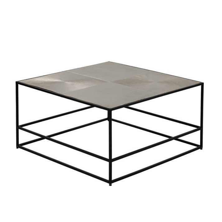 HADSTON COFFEE TABLE ΑΣΗΜΙ ΜΑΥΡΟ 80x80x40