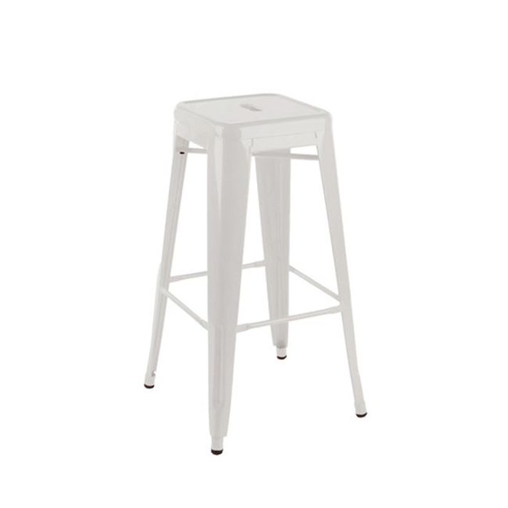 RELIX Σκαμπό Bar-Pro, Στοιβαζόμενο, Μέταλλο Βαφή Άσπρο