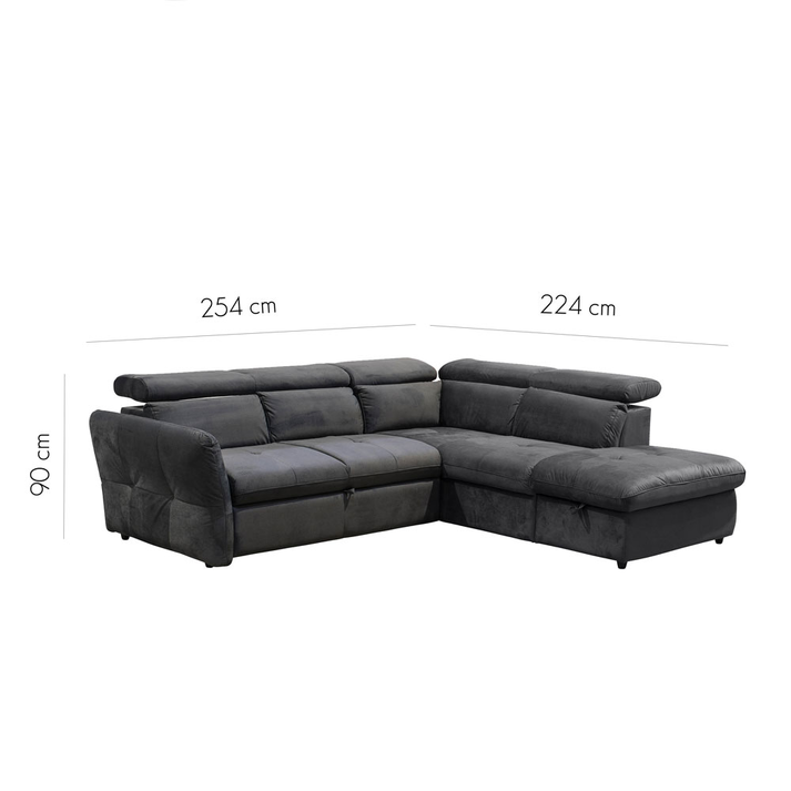 MONSERAT ΚΑΝΑΠΕΣ ΚΡΕΒΑΤΙ ΓΩΝΙΑ ΔΕΞΙΑ ΑΝΘΡΑΚΙ 254x224x90