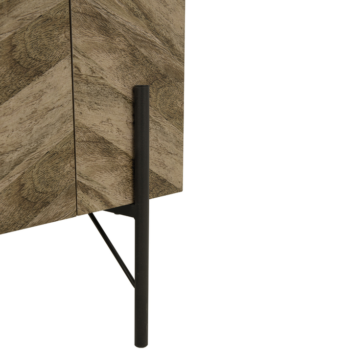 PARKE TV STAND ΜΑΥΡΟ ΦΥΣΙΚΟ ΜΕ PATTERN 160x43x60