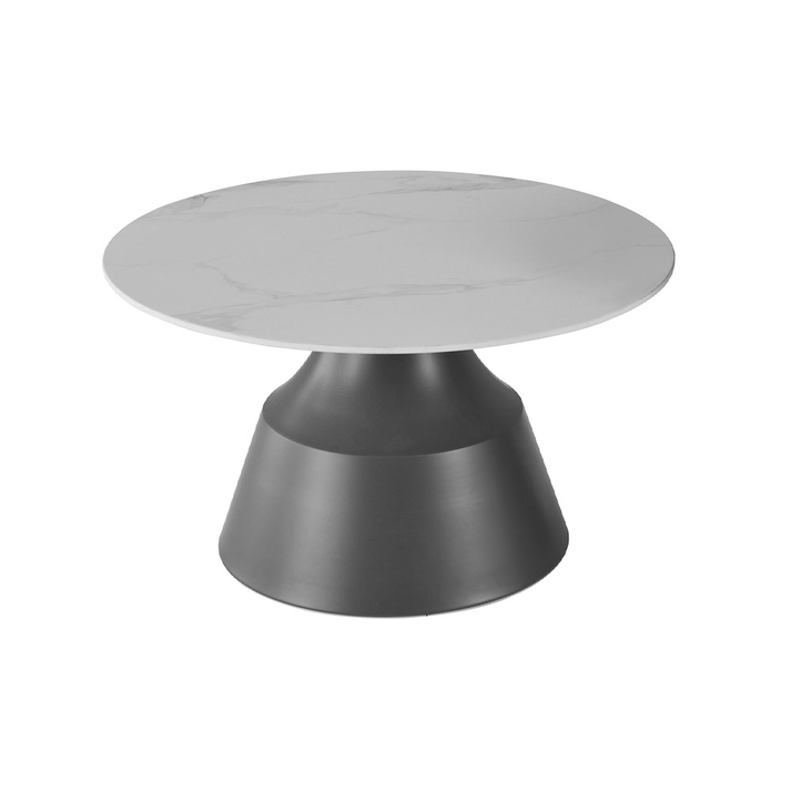 KAIA COFFEE TABLE SET 2ΤΕΜ ΛΕΥΚΟ ΜΑΥΡΟ Ø70x40
