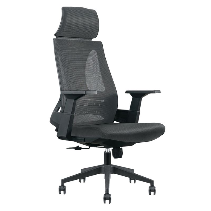 BF8750 Πολυθρόνα Γραφείου Διευθυντή, Mesh Γκρι, Ύφασμα Γκρι