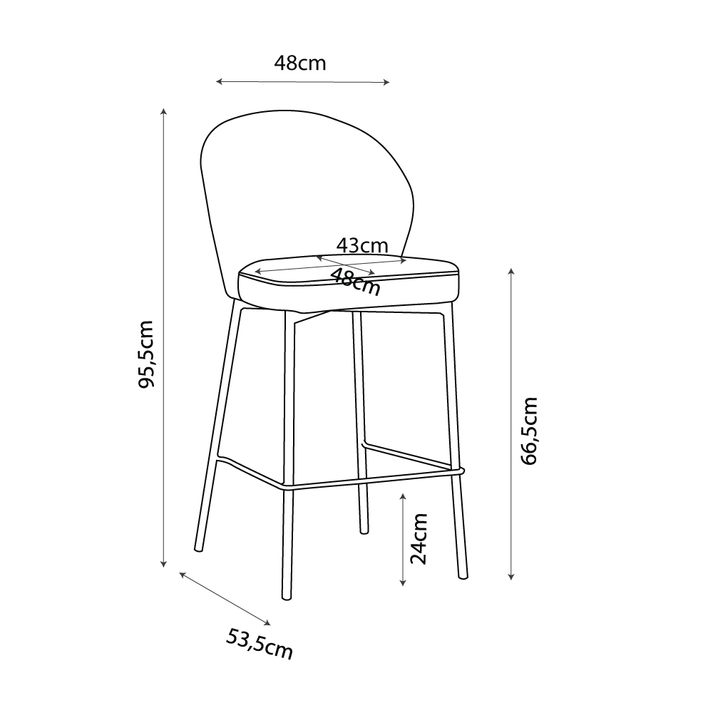 LUNE ΣΚΑΜΠΟ BAR ΛΕΥΚΟ 48x53.5x95.5