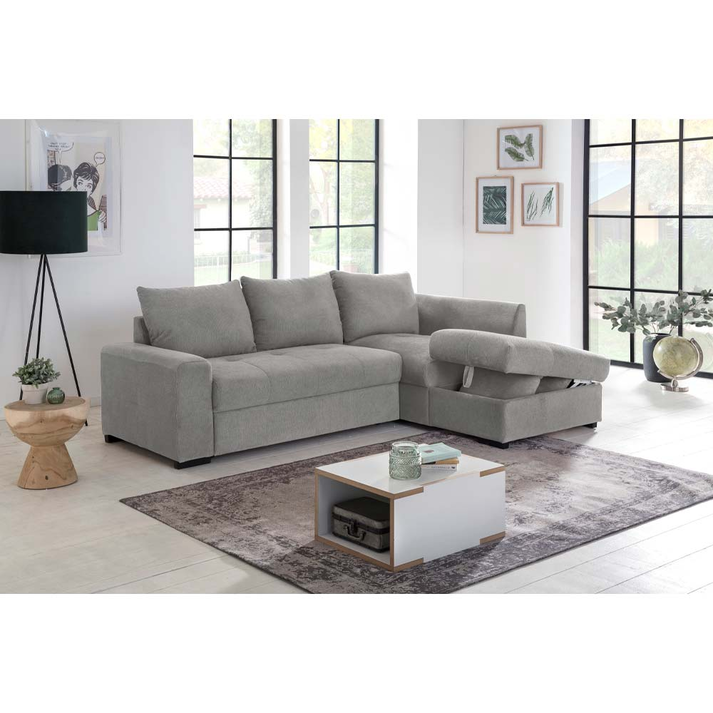 BILL ΚΑΝΑΠΕΣ ΚΡΕΒΑΤΙ ΓΩΝΙΑ ΔΕΞΙΑ ΓΚΡΙ 241x173x94