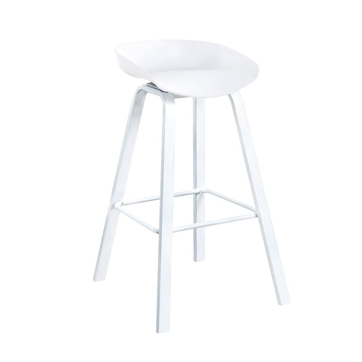 PENT Σκαμπό Bar, Μέταλλο Βαφή Άσπρο, PP Άσπρο