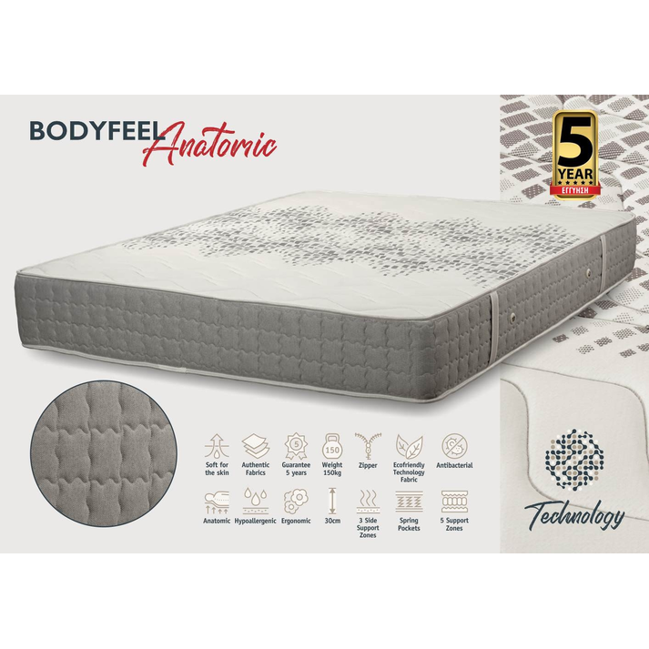 KPS ΣΤΡΩΜΑ BODYFEEL ANATOMIC TECHNOLOGY 90/100/110/120/130/140/150/160/170/180