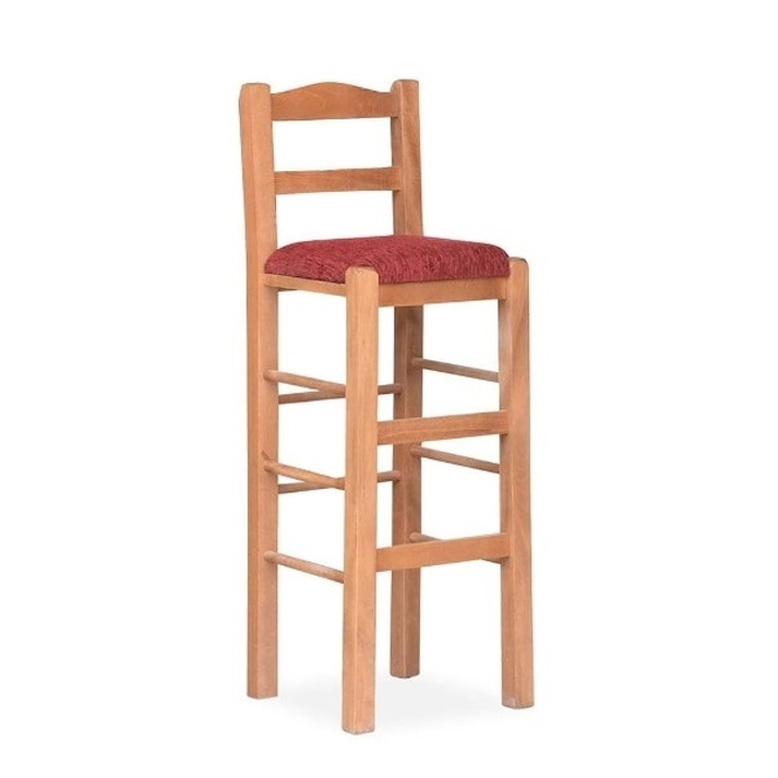 Σκαμπό Μπαρ Ελληνικής Κατασκευής BTP 486 Οξιά / Ύφασμα 43x43xH98cm