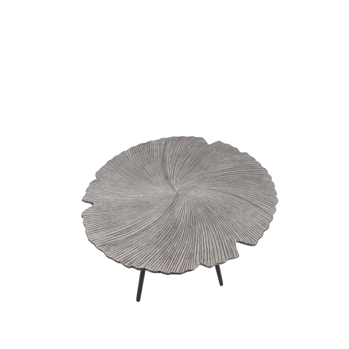 LEAF 60 SIDE TABLE NICKEL ΜΑΥΡΟ 60x60x41