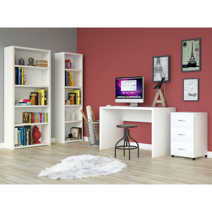 ERGO ΒΙΒΛΙΟΘΗΚΗ 4ΡΑΦΙΑ ΛΕΥΚΟ 79x29x180