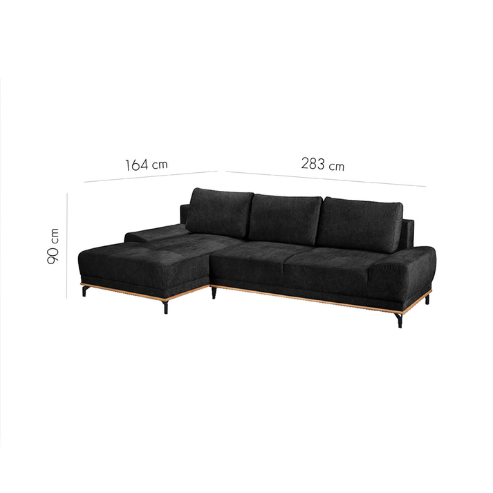 NATURA ΚΑΝΑΠΕΣ ΚΡΕΒΑΤΙ ΓΩΝΙΑ ΑΡΙΣΤΕΡΗ ΑΝΘΡΑΚΙ 283x164x90