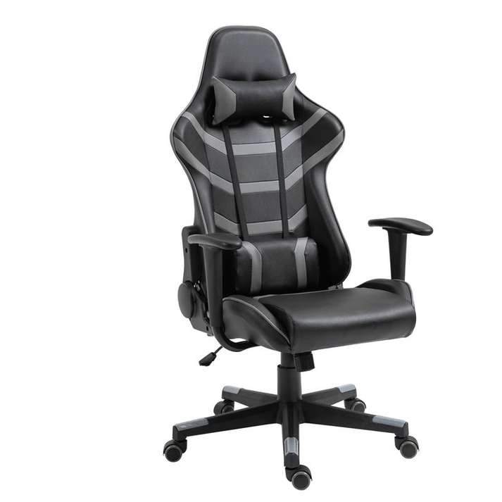 BF9050 Gaming Πολυθρόνα Γραφείου, Ανάκλιση Πλάτης έως 90°, Pu Μαύρο - Γκρι