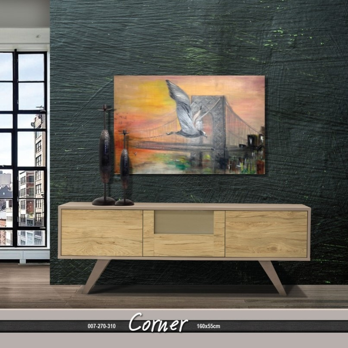 Corner Έπιπλο Τηλεόρασης Ελληνικής Κατασκευής 160x40xH55cm