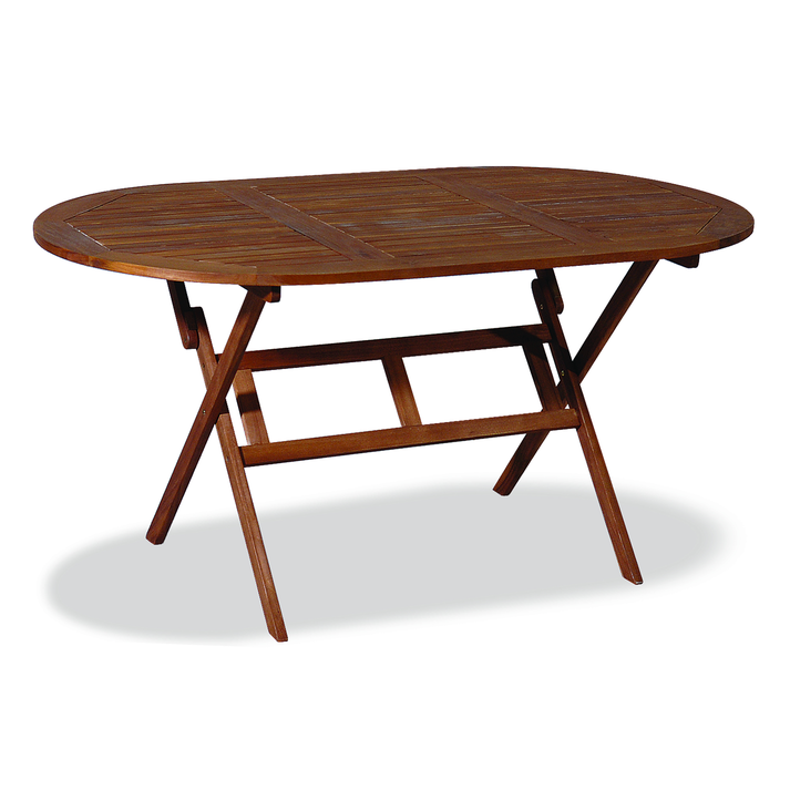 Ξύλινο Οβάλ Πτυσσόμενο Τραπέζι Acacia 150 x 85 x 72cm