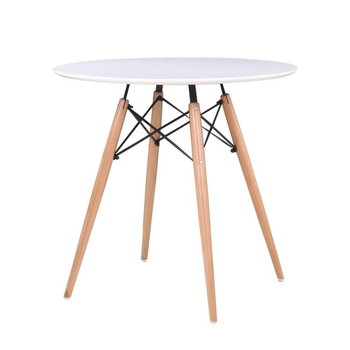 ART Wood Τραπέζι, Πόδια Οξιά Φυσικό, Επιφάνεια MDF Άσπρο
