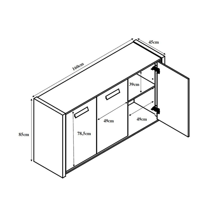 BONDI 2 ΜΠΟΥΦΕΣ SONOMA ΣΚΟΥΡΟ CEMENT 160x45x85
