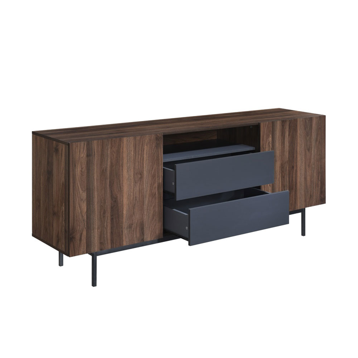 GROOVES ΜΠΟΥΦΕΣ 2ΠΟΡΤΕΣ 2ΣΥΡΤΑΡΙΑ ΚΑΡΥΔΙ ΓΚΡΙ 180x40x80