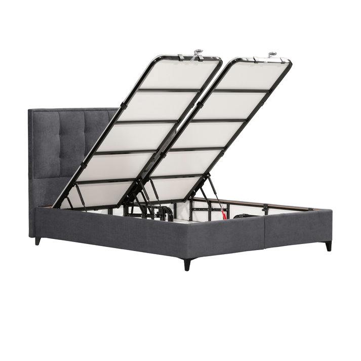 PIANO ΚΡΕΒΑΤΙ ΜΕ ΑΠΟΘΗΚ. ΧΩΡΟ (ΓΙΑ ΣΤΡΩΜΑ 160x200cm) ΓΚΡΙ 07-780 207x160x115