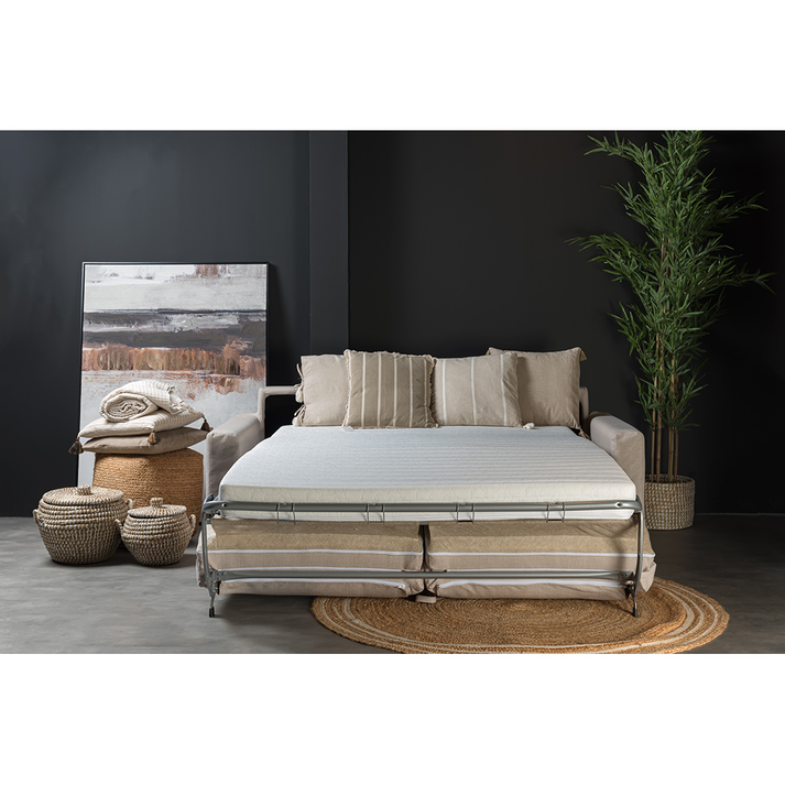 ITHAKI ΚΑΝΑΠΕΣ ΚΡΕΒΑΤΙ 3ΘΕΣΙΟΣ BEIGE 190x94x90