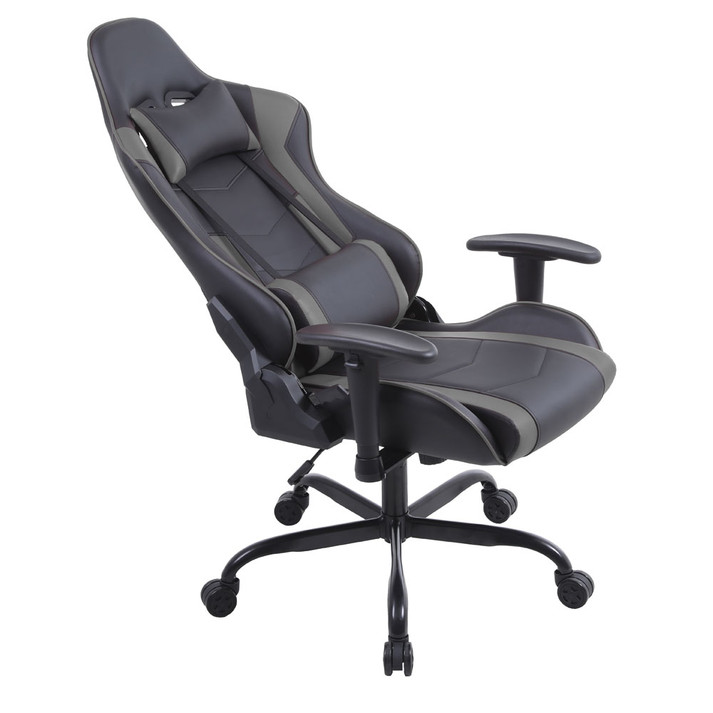 EXPLOR ΚΑΡΕΚΛΑ GAMING ΓΡΑΦΕΙΟΥ ΜΑΥΡΟ ΓΚΡΙ 50x71x135
