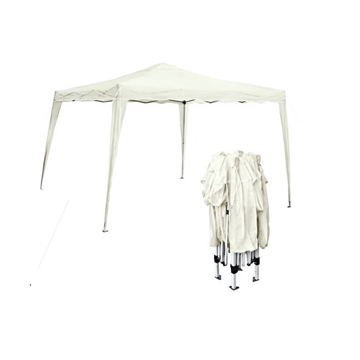 GAZEBO Πτυσσόμενο Μέταλλο Βαφή Άσπρο, Ύφασμα Άσπρο