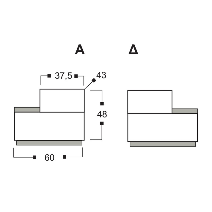 SOHO Kομοδίνο με 2 Συρτάρια Ελληνικής Κατασκευής 60x43xH48cm