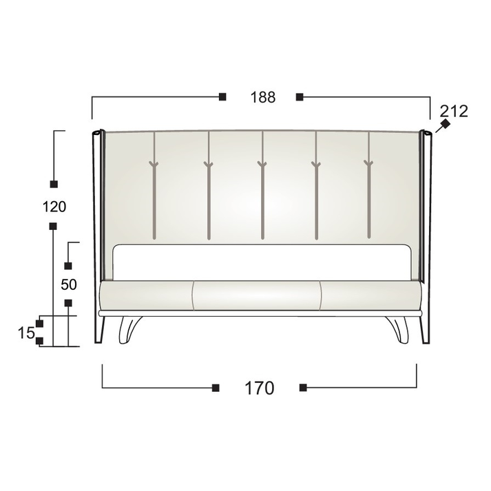 ASCOTT D.13 Κρεβάτι Ελληνικής Κατασκευής 212x188xH120cm (Για Στρώμα 160x200cm)