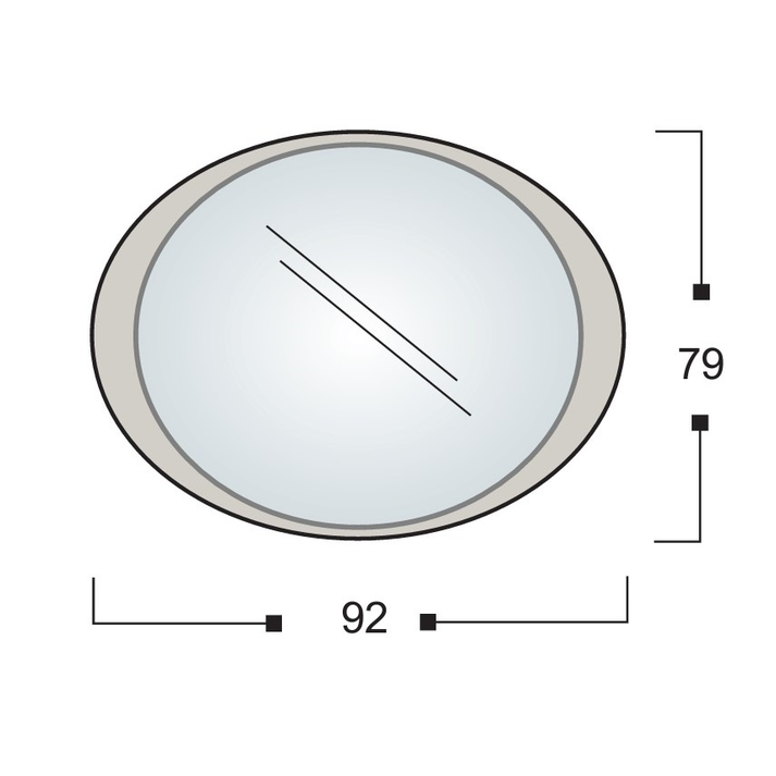 ASCOTT Οβάλ Καθρέπτης Ελληνικής Κατασκευής 92xH79cm
