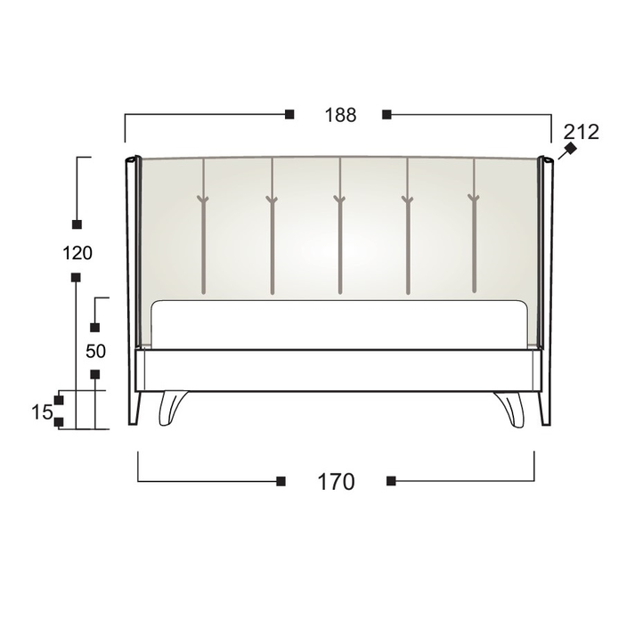 ASCOTT WR | D.13 Κρεβάτι Ελληνικής Κατασκευής 212x188xH120cm (Για Στρώμα 160x200cm)