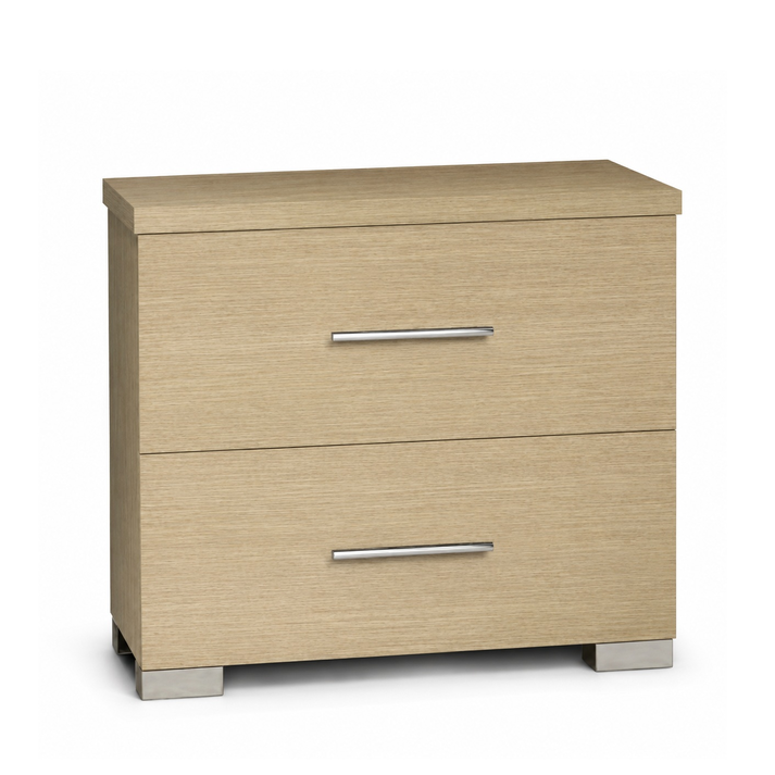 Bedside Table With 2 Drawers Beige 50x34x48 cm