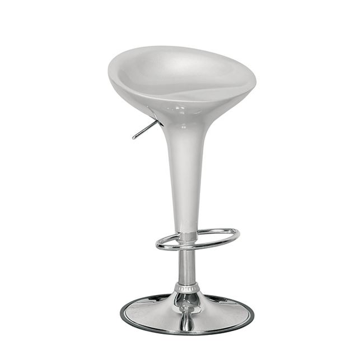 DISCO Σκαμπό BAR, Βάση Χρώμιο, ABS Silver, Ύψος Ρυθμιζόμενο, Περιστρεφόμενο