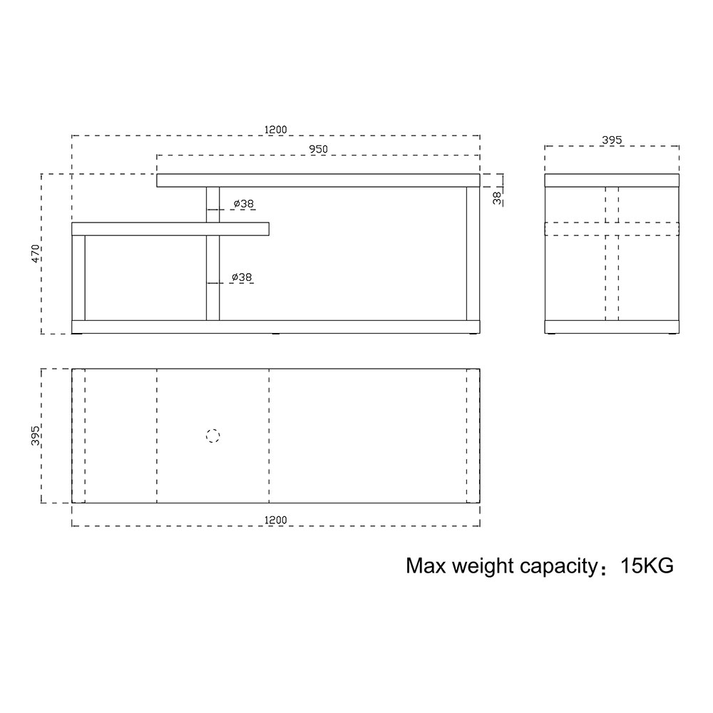 KIVOS TV STAND SONOMA 120x39.5x47