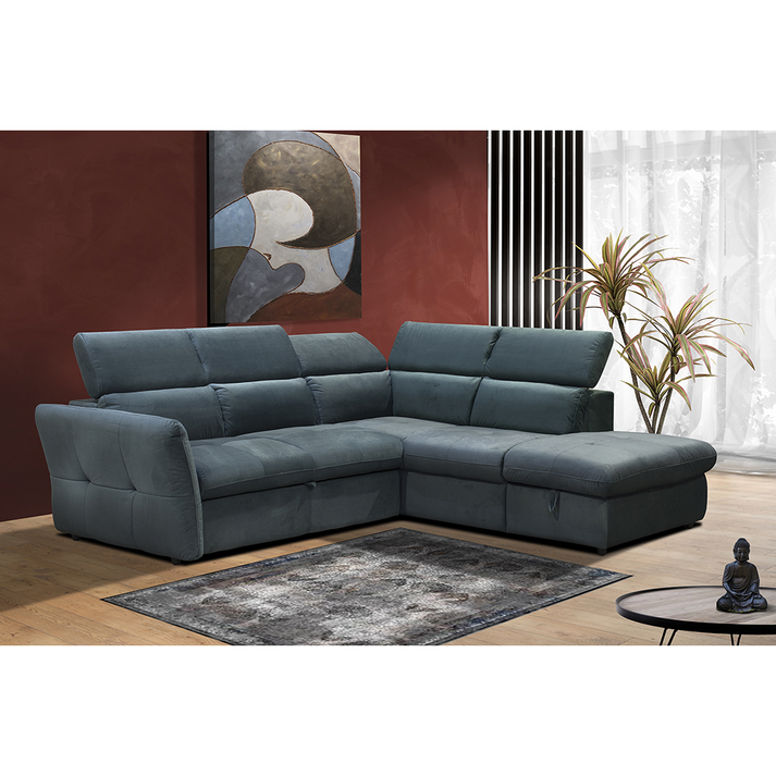 MONSERAT ΚΑΝΑΠΕΣ ΚΡΕΒΑΤΙ ΓΩΝΙΑ ΔΕΞΙΑ PETROL 254x224x90