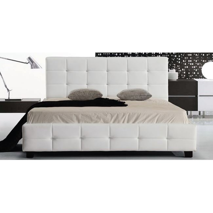 FIDEL Κρεβάτι Διπλό για Στρώμα 150/ 160x200cm, PU Άσπρο