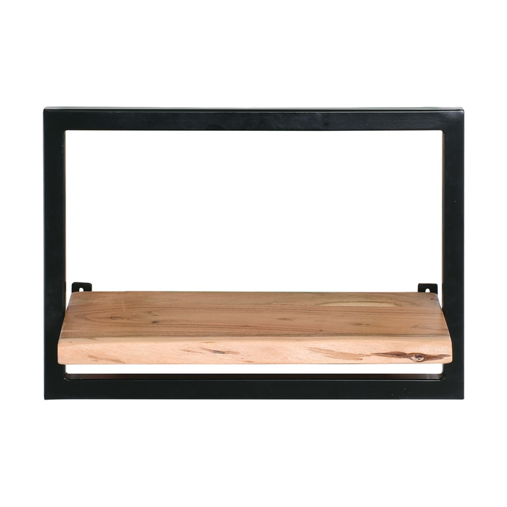 LIZARD Frame Ράφι Μέταλλο Βαφή Μαύρο, Ξύλο Ακακία Φυσικό