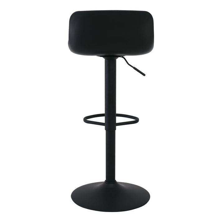 MOSS Σκαμπό BAR με Πλάτη, Μέταλλο Βαφή Μαύρο, PP Μαύρο, Ρύθμιση Ύψους, Περιστρεφόμενο