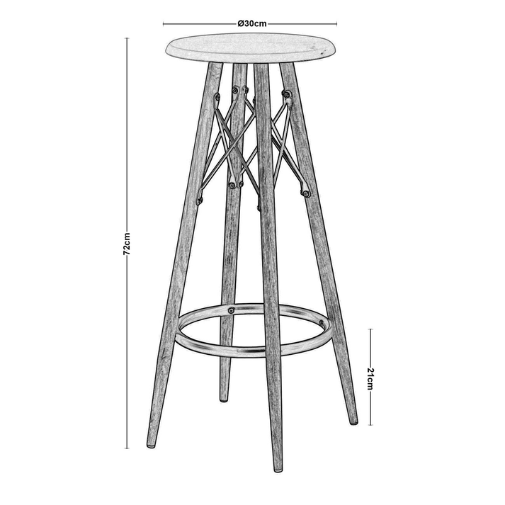 MACK Σκαμπό BAR, Μέταλλο Βαφή Φυσικό, Κάθισμα Απόχρωση Άσπρο