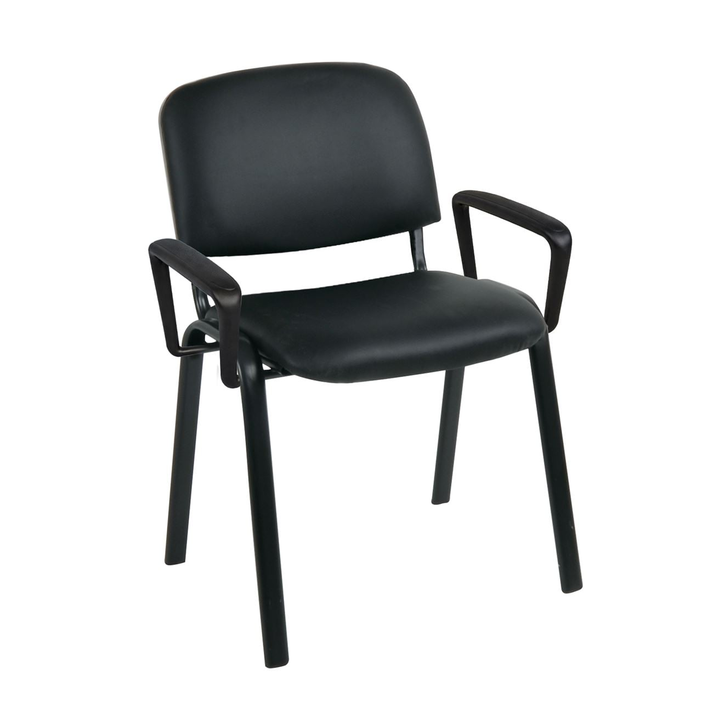 SIGMA Πολυθρόνα Γραφείου Επισκέπτη Μέταλλο Μαύρο / PVC Μαύρο