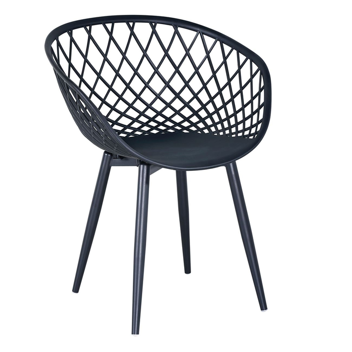 REX Πολυθρόνα-Pro Μέταλλo Βαφή Μαύρο, PP-UV Μαύρο