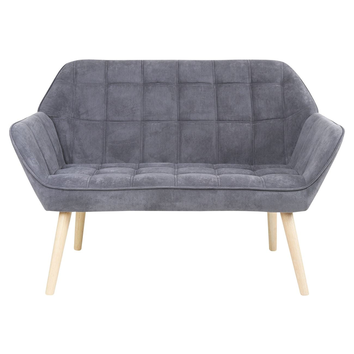 ALMA Καναπές 2θ - Σαλονιού - Καθιστικού, Φυσικό, Ύφασμα Velure Γκρι, K/D