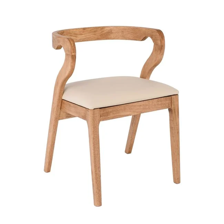 FRANKY Καρέκλα Τραπεζαρίας, Απόχρωση Φυσικό, Pu Εκρού