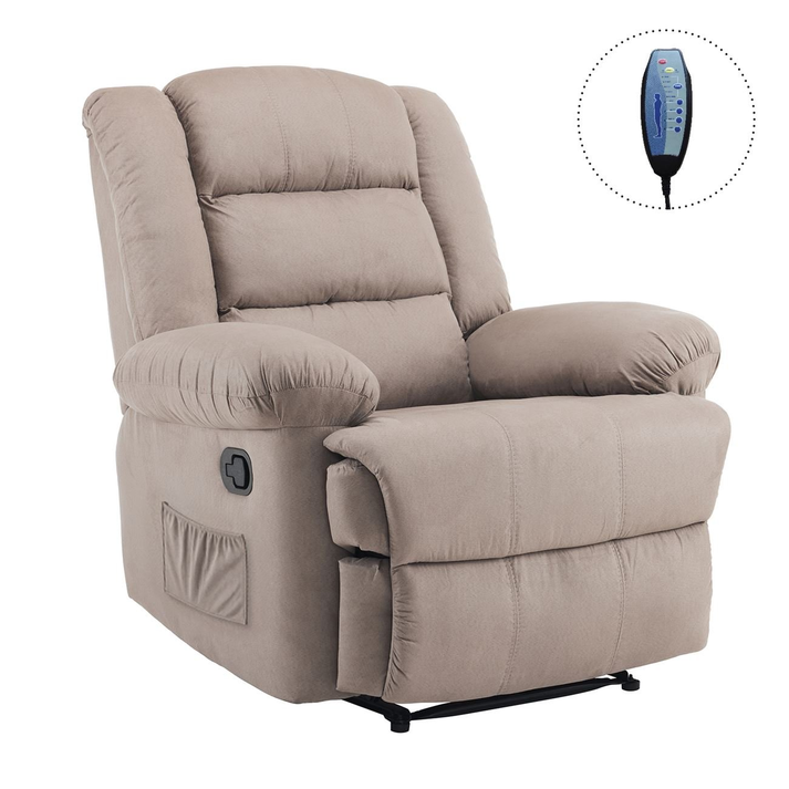 JULIA Massage Πολυθρόνα Relax Σαλονιού - Καθιστικού, Ύφασμα Cappuccino