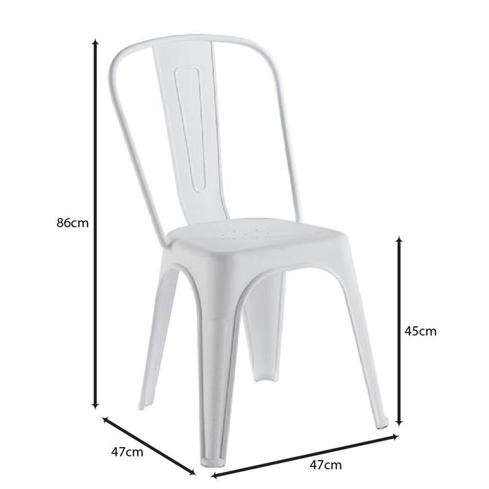 RELIX PP Καρέκλα Στοιβαζόμενη, PP Απόχρωση Άσπρο