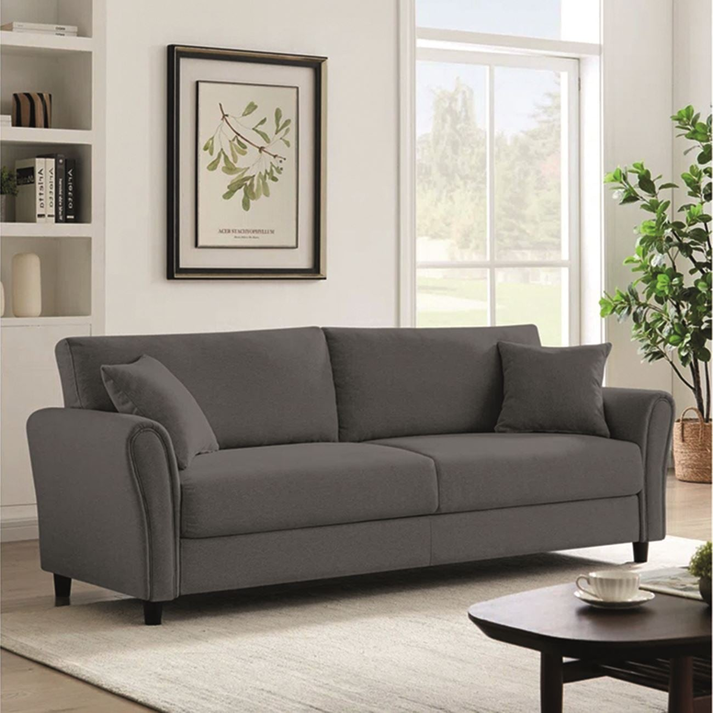 BRITAIN Καναπές 3-θέσιος Σαλονιού - Καθιστικού, Ύφασμα Γκρι