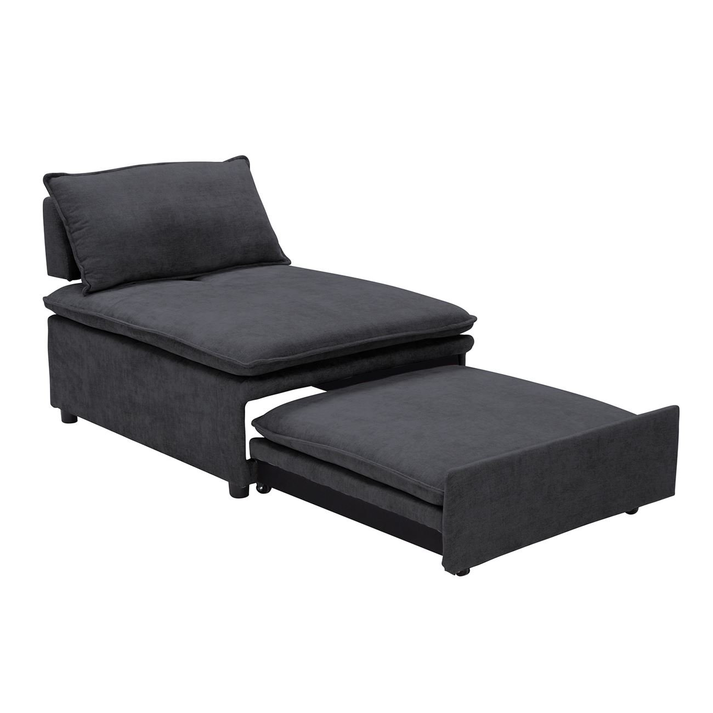 FRANNIE Πολυθρόνα (Καρέκλα) - Κρεβάτι, Σαλονιού-Καθιστικού, Ύφασμα Σκούρο Γκρι