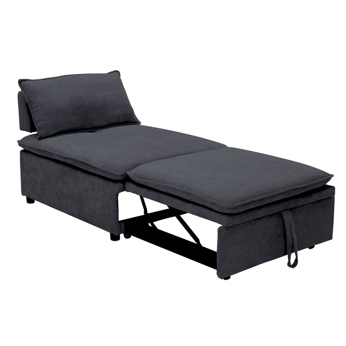 FRANNIE Πολυθρόνα (Καρέκλα) - Κρεβάτι, Σαλονιού-Καθιστικού, Ύφασμα Σκούρο Γκρι