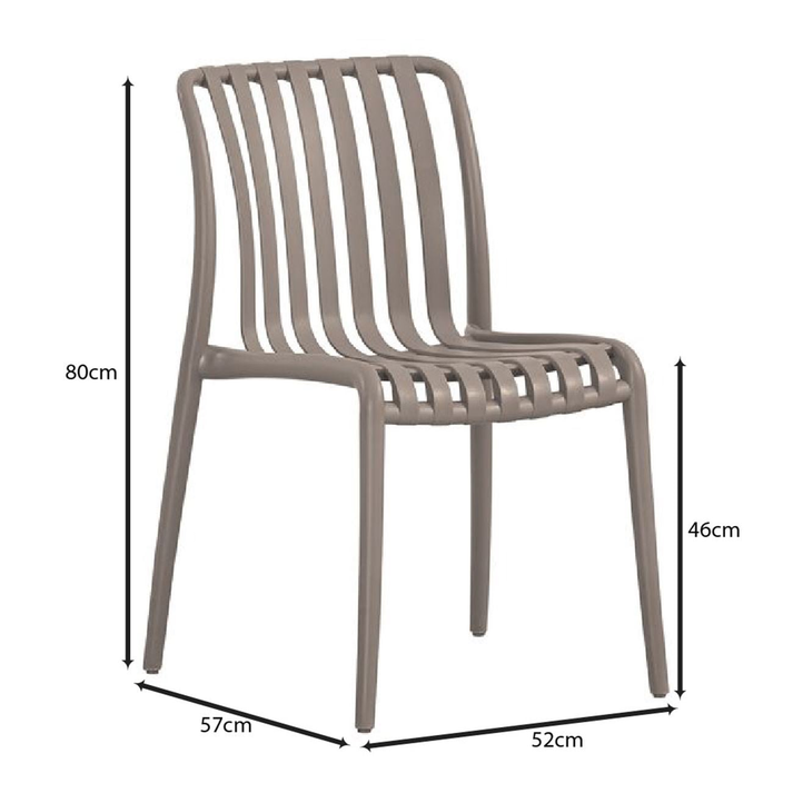 MODA-H Καρέκλα Στοιβαζόμενη, PP - UV Protection, Απόχρωση Mocha