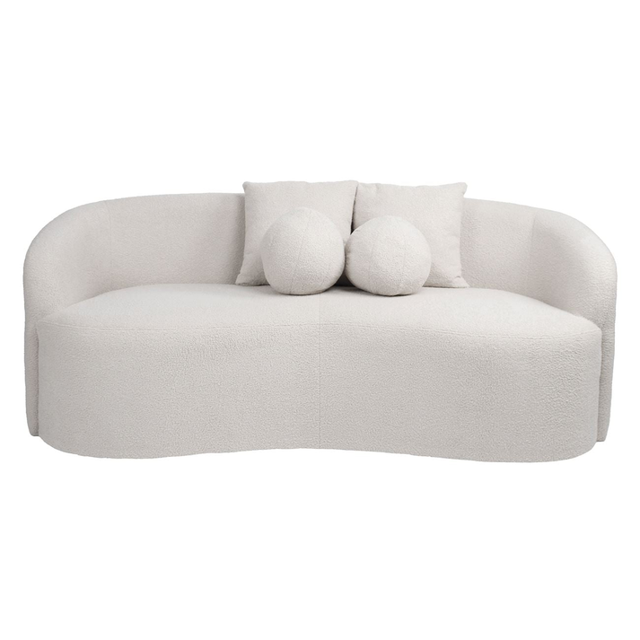 LYON Καναπές 2θ - Σαλονιού - Καθιστικού, Teddy Ύφασμα Άσπρο