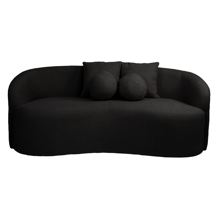 LYON Καναπές 2θ - Σαλονιού - Καθιστικού, Teddy Ύφασμα Μαύρο